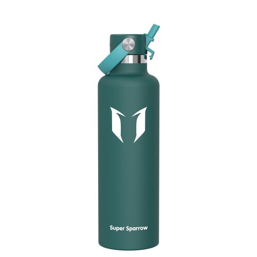 Super Sparrow 水筒 1リットル FlipFlow 保冷保温 真空断熱 ステンレスボトル ストロー付き水筒 BPAフ..