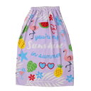 BLUE SAIL(ブルーシェール) キッズ ラップタオル 男の子 女の子 こども 巻きタオル プールタオル 80cm丈 バスタオル (トロピカル柄ラベンダー)