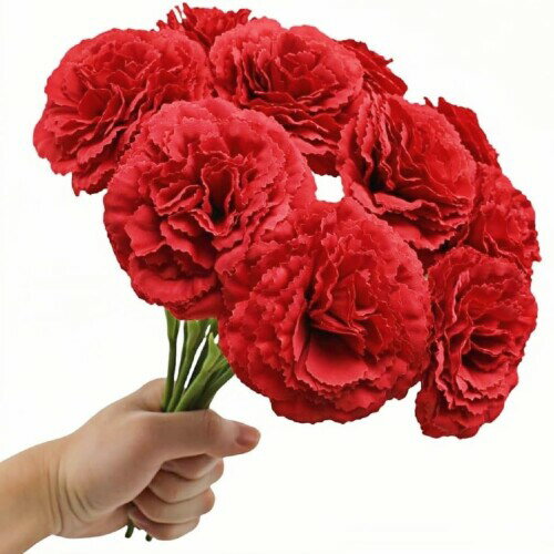 koundeneko 造花 カーネーション 10本セット 枯れない花 一輪の花 世話なし 人工観葉植 ...
