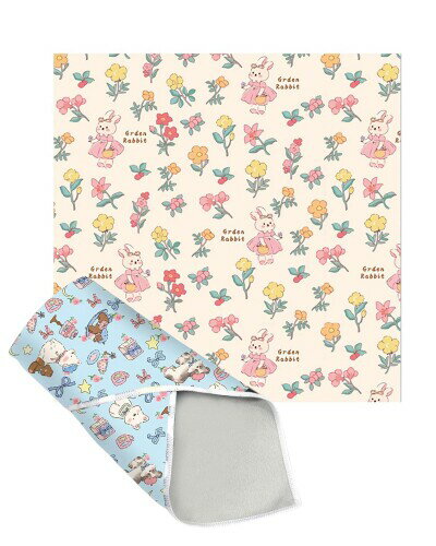 Tibemiくっつくタオル 2枚 くっつくクロス 50*50cm くっつきタオル 傘袋 ランチクロス 男の子 女の子くっつき タオルポーチ カメララップ お弁当包み 化粧品 水筒 多用途自己粘着クロス 折