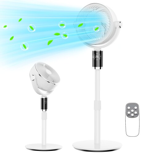 Euiyi 扇風機 サーキュレーター 静音風量6段階調節 無段階高さ調整可能 DCモーター静音 扇風機 リビング 上下左右首振り パネル操作 パワフル送風 暑さ対策3つ送風モード 入/切タイマー 1