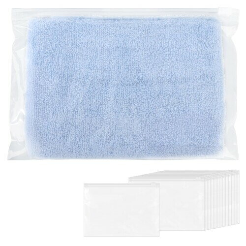 Svaldo スライダー付衣服収納袋 穴なしタイプ 横型タイプ 25枚セット 20.5*14cm チャックバッグ 半透明 防水ポーチ 靴袋 洗濯袋 旅行 透明 ビニールバッグ 洗濯物入れ 着替え袋 濡れた服 水着