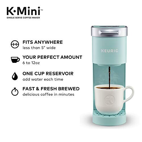 Keurig K-Mini コーヒーメーカー シングルサーブ K-Cup ポッド コーヒーブリューワー 6~12オンス 醸造サイズ オアシス