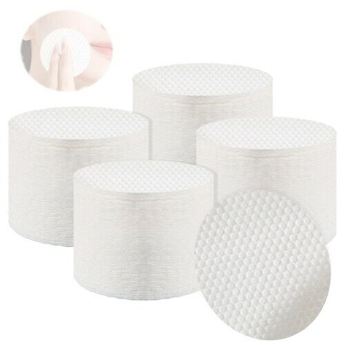 拭き取りパッド 100枚入り/200枚入り 直径6cm 丸型 凹凸エンボス加工 化粧水 メイク落とし用 薄型コットン 詰め替え可能 やさしい肌触り クレンジングパッド (200枚入り)