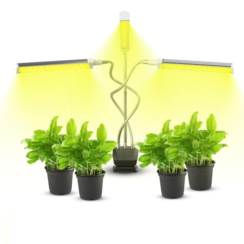 植物育成ライト LED 植物ライト フルスペクトル成長ライト 10レベル調光 360°調節可能なクリップオン タイマー機能付き 低エネルギー消費、植物の成長に必要なさまざまなスペクトルを