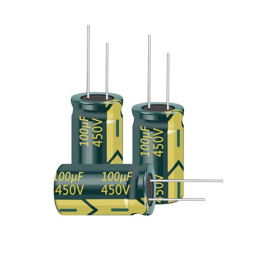 PENGLIN 5個 電解コンデンサ アルミ電解コンデンサー 450V 100UF 105 度 18x30mm 高周波 低抵抗 長寿命 (450V 100μF)