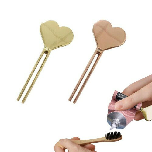 Phyxiul チューブ絞り器 2個セット ステンレス製 歯磨き粉チューブキー 金属チューブスクイーザーキー ペイント、クリーム、化粧品、ヘアカラー用の手動歯磨き粉スクイーザ(ローズゴー