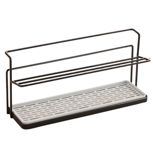 ARESACHI 水筒スタンド 水切りラック ボトルスタンド 乾燥 収納 2段 水筒干し 哺乳瓶 水筒置き コップ立て 水切りかご (ブラック)