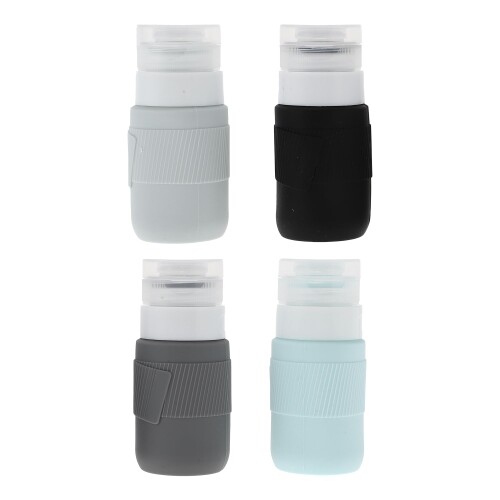 VOCOSTE トラベルボトル シャンプーボトル 詰め替えボトル トラベルセット 小分け容器 便利 出張 旅行用 60ml 4本セット ダークグレー系