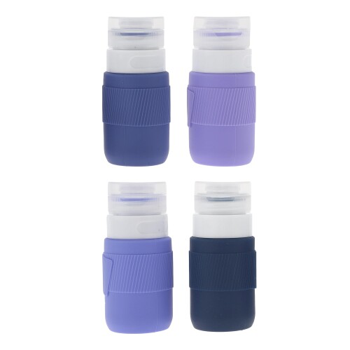 VOCOSTE トラベルボトル シャンプーボトル 詰め替えボトル トラベルセット 小分け容器 便利 出張 旅行用 60ml 4本セット パープル系