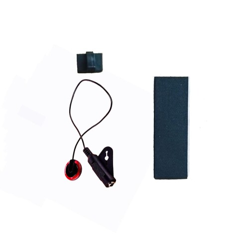 RuiMi ユークリ打板パッチ穴あきフリーマイク有線マイクピエゾピックアップ 外部音除去/マンドリン/バイオリン/ウクレレ用ギターピックアップ（ブラックレッド）