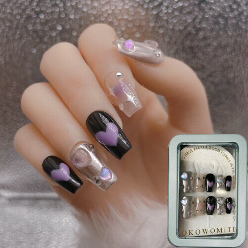 Kokowomite Nails  ͥå ߥǥ   ѡץ СΥϡ  Ĥ ͵ 3D դޥ Ǽܥåդ 10