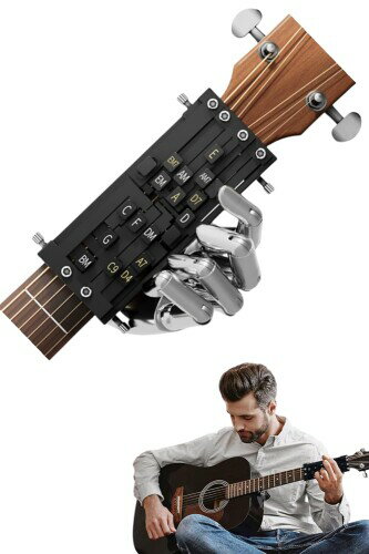 YFFSFDCギターコードプレッサーワンキーギターコード 補助装置 学習システム 実用向けの実用的な教育ツール アシスタント 家族でギターを学習 ギター補助器具