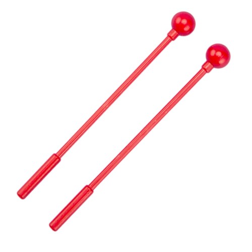 2pcs木琴打棒木槌打棒ハンマーは木琴/編鐘/木塊/鐘琴と鐘の音に適している (2個硬質ABS 赤色)