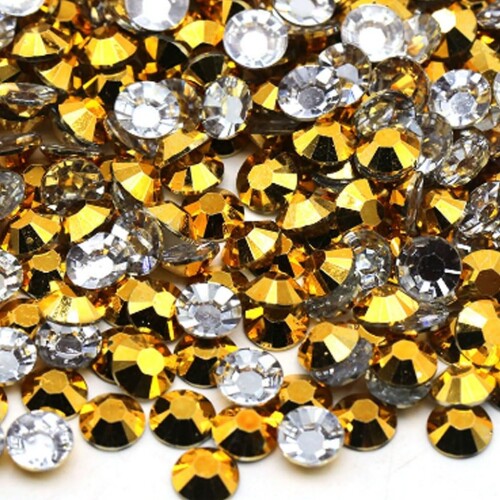 pilviz ライン ストーン 2000粒 2mm アクリル ネイル デコ パーツ 高分子 デコレーション うちわ ハンドメイド 素材 推し活 レジン 86クリアゴールド