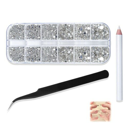 Mirhua DIY ネイル ハンドメイド素材 手芸パーツ 丸 ハート 収納ケース付きです ーション ハンドメイドネイルラインストーン ラインストーン