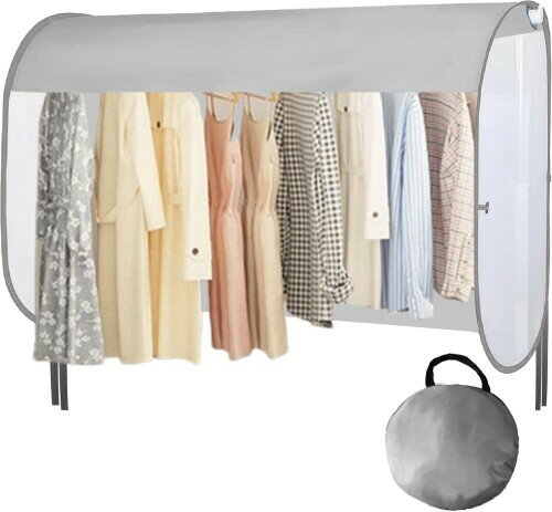 420D 厚手丈夫 幅200cm 洗濯物カバー 雨よけカバー カーテン ベランダ 目隠しカバー 物干しカバー コンパクト収納 洗濯ネット 日除け 雨天 陰干し ほこり 鳥対策 紫外線対策 幅広 大きめ(幅