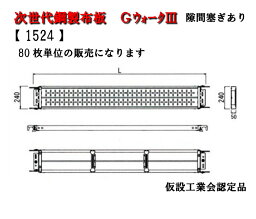 【次世代 鋼製布板】 Gウォーク HFGL2415【1524H】タカミヤ 仮設工業会認定品足場板 足場材 隙間塞ぎあり 足場 板 軽量 鋼製 布板 建設現場 建築資材 建設 落下事故 対策 こちらの商品は80枚単位となります