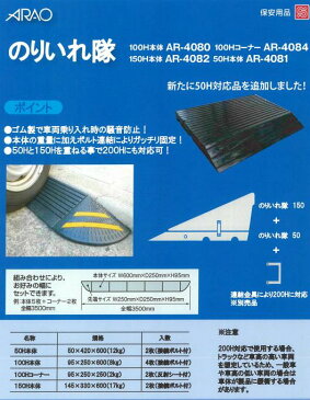 【のりいれ隊】50H本体　50×420×600（12kg）アラオ　屋外 工事用 段差解消スロープ 屋外用 スロープ 段差 段差スロープ ゴム 段差解消 段差プレート 玄関 プレート ガレージ 車 【5cm】