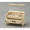 横型オルゴール付きジュエルケース アイボリー ボルドー