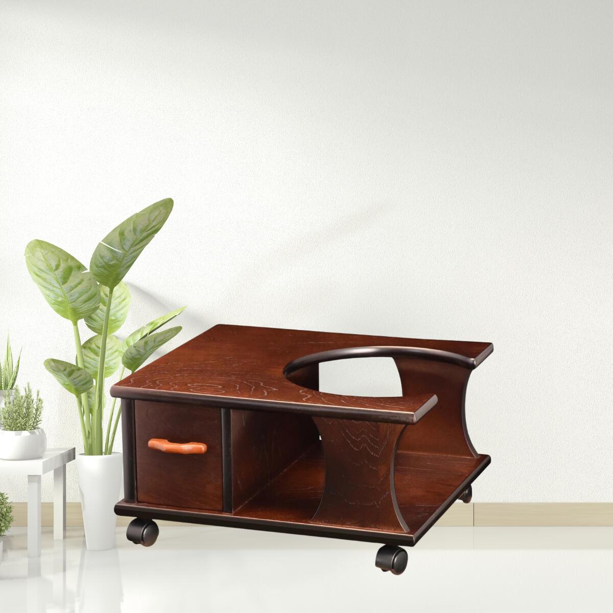 お座敷ワゴン ポットワゴン 引出付 T5624 Dブラウン色 日本製 完成品 送料無料