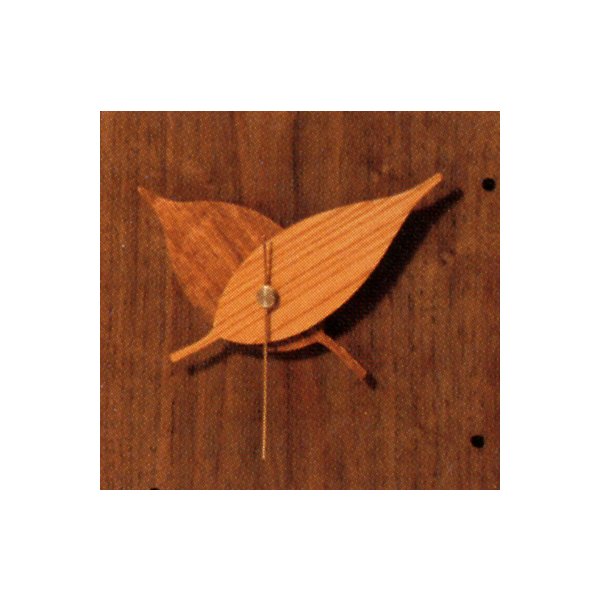 壁掛け時計 かけ時計 木製時計 おしゃれ 時計 Leaf Clock 木の葉時計 ウォールナット材 送料無料 2