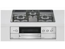 リンナイ RHS31W38M15RNSTW ザ・ココットラウンド付属 デリシア ガラストップ天板 ツイードシルバー ホーローごとく 60センチ オーブン接続有 3V乾電池 レンジフード連動タイプ