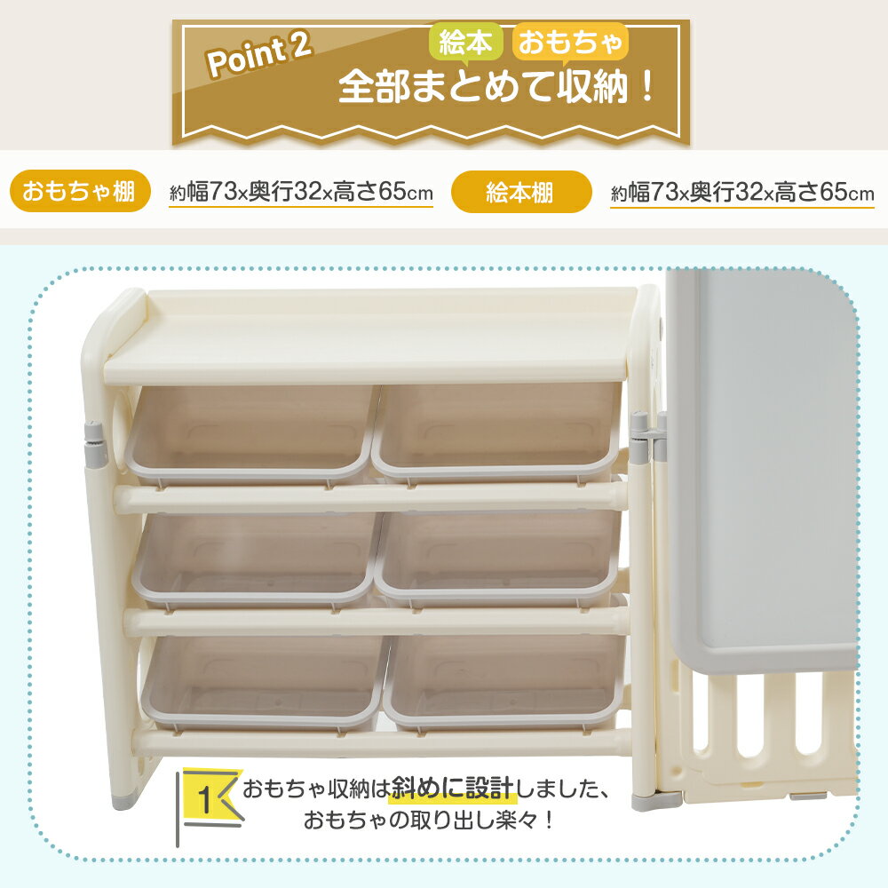 3in1おもちゃ棚&絵本棚&描きボード 折り畳み 本棚 書棚 絵本棚 大容量 キッズ 収納ラック ラック おしゃれ 組立カンタン こども [2]