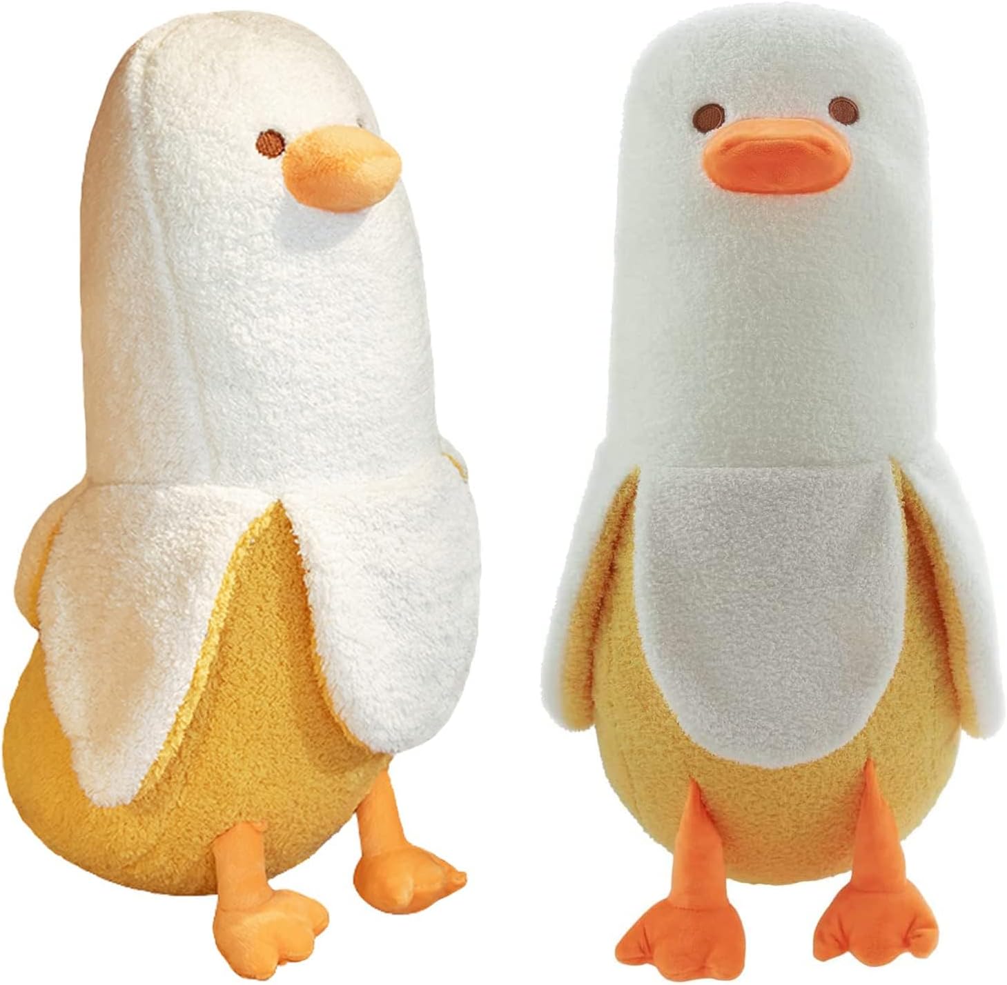 Curve Shape - ぬいぐるみ バナナ 抱き枕 ぬいぐるみ 可愛い 抱き枕 動物 Banana Duck アヒル ぬいぐるみ もこもこ 添い寝枕 面白い ロング 抱きまくら 気持ちいい お祝い クリスマスプレゼント