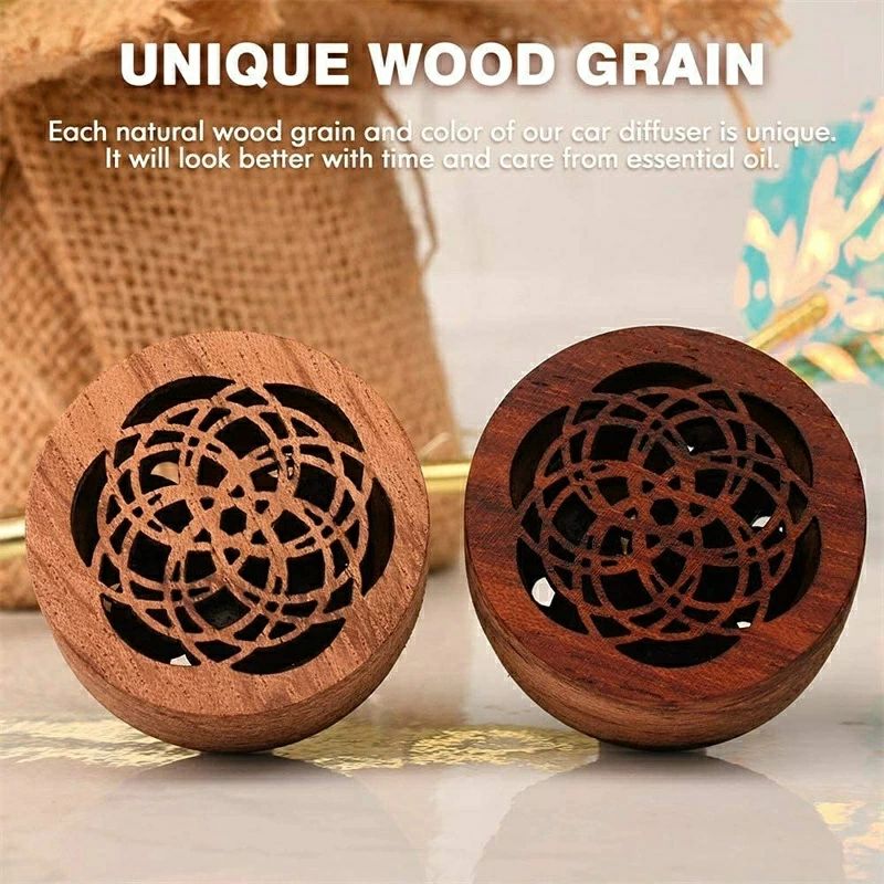 熱を使わず 簡易芳香器具 黒胡桃木梅花のアロマプレート アロマオイル 専用アロマ...