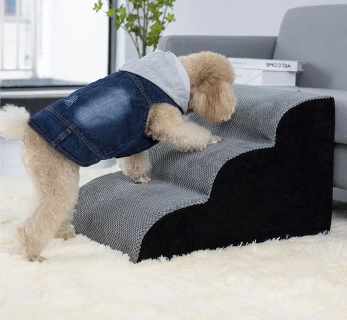 ashisuto13の室内 老犬 高齢犬 介護 愛犬 子犬 小型犬 犬 ペット スロープ ステップ ドッグ ペット ドッグスロープ 犬用スロープ 3段 犬階段｜アングル3