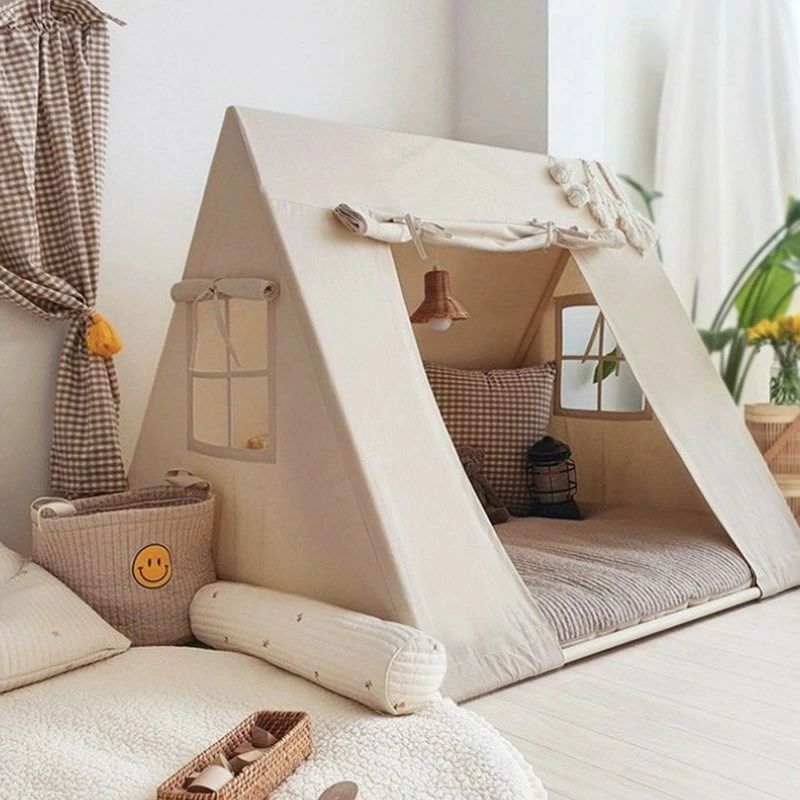 Rakuten - 【おうちで秘密基地】キッズテント 男の子 木製 かわいい 子供テント おしゃれ 無地 プレイハウス 室内 北欧 テントハウス プレイテント キッズハウス きょうだい ギフト プレゼント おもちゃ ポイント消化 人気 おすすめ 新生活 母の日 父の日 誕生日