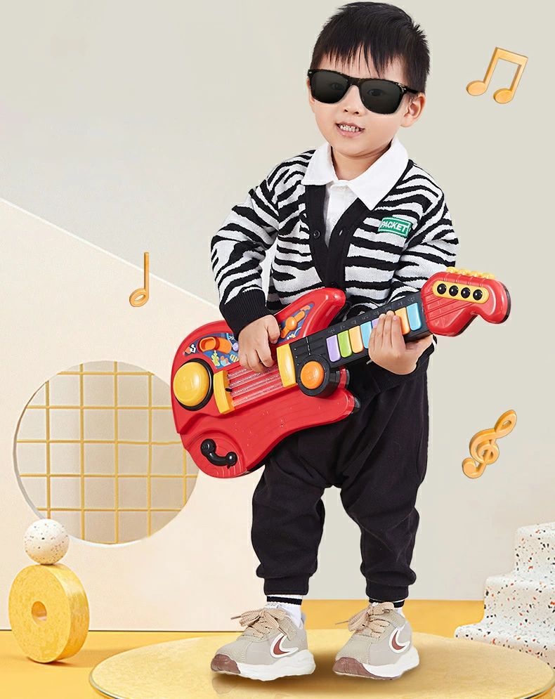 ashisuto13のキッズギター ミュージックギター 子ども用 おもちゃ 楽器 玩具 鍵盤 演奏 発表会 ピンク 幼児 小学生 幼稚園 子ども 女の子 誕生日 クリスマス プレゼント｜アングル2