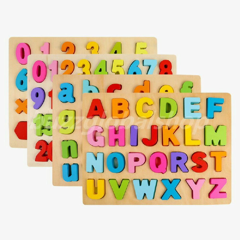 モンテッソーリ 教育玩具 木製 形合わせ おもちゃ アルファベットパズル ABC 数字 大小文字 幼児に最適 就学前ギフト 誕生日 出産お祝い