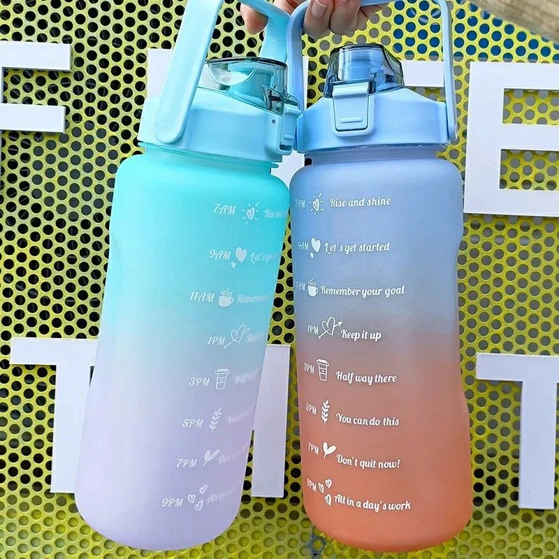 Reusability:ReusableHigh-concerned chemical:NoneCare instructions:Hand Wash OnlyReusability:ReusableHigh-concerned chemical:NoneCare instructions:Hand Wash OnlyAnti-corrosion Coating:EquippedBoiling Water:Not ApplicableOutdoor Activity:hikingBottle Mouth:Drink directlyFeature:Eco-Friendly,StockedCertification:CE / EU,CIQ,EEC,LFGB,SGSThermal Insulation Performance:NonePlastic Type:TritanModel Number:water bottleShape:with lidApplicable People:AdultMaterial types not included:BPASupply Type:In-Stock ItemsMaterial:PlasticWater Flowing Method:Straw TypeStyle:SPORTOrigin:Mainland ChinaDrinkware Type:Water Bottleswater bottle 2 liters:water bottle 2l motivational water bottlewater bottle gym:Straw water bottle fitness water bottlewater bottle with straw:water bottles for girls free shippingsport water bottle:water bottle for bicyclewater bottle for girls:Sports water bottleAbout this item1/2 Gallon Water Bottle - It's easier than ever to drink the best amount of water all day with drink reminder and tracker to boost your daily water intakeMovitational Hourly Time Markings - Encouraging Hourly Quotes tracks your daily hydration progress all day and best funny reminders to increase intake and to drink more water dailyTop Rated Drinking Lid - Makes it easy to drink and encourages you to be your best great motivation for any health gym or fitness goal including weight loss muscle gain or challenges you to drink a gallon of water a day during a detox or pregnancyBPA Free &amp; Multiple Occasions: 100% BPA FREE and TOXIN FREE. The motivational water bottle is made of food-grade and high-quality eco-friendly reusable Tritan co-polyester plastic. Sturdy Handle for easy carrying to the gym, office, and outdoorBest Unique Gift Idea - Looking for a durable reusable BPA Free eco friendly present for wife for husband for dad for mom get them a Gift they will love Make Your Water Bottle Cleaner - Rinse bottle with Baking Soda and Vinegar. NOTE: Do Not Drop Bottle and Not Dishwasher SafeHow to attach the Straw: Simply 2 steps, first step (Put the straw head on top and second step is putting the silicone part on bottom, you may find image guide on description for easy understandingReusability:ReusableHigh-concerned chemical:NoneCare instructions:Hand Wash OnlyReusability:ReusableHigh-concerned chemical:NoneCare instructions:Hand Wash OnlyAnti-corrosion Coating:EquippedBoiling Water:Not ApplicableOutdoor Activity:hikingBottle Mouth:Drink directlyFeature:Eco-Friendly,StockedCertification:CE / EU,CIQ,EEC,LFGB,SGSThermal Insulation Performance:NonePlastic Type:TritanModel Number:water bottleShape:with lidApplicable People:AdultMaterial types not included:BPASupply Type:In-Stock ItemsMaterial:PlasticWater Flowing Method:Straw TypeStyle:SPORTOrigin:Mainland ChinaDrinkware Type:Water Bottleswater bottle 2 liters:water bottle 2l motivational water bottlewater bottle gym:Straw water bottle fitness water bottlewater bottle with straw:water bottles for girls free shippingsport water bottle:water bottle for bicyclewater bottle for girls:Sports water bottleAbout this item1/2 Gallon Water Bottle - It's easier than ever to drink the best amount of water all day with drink reminder and tracker to boost your daily water intakeMovitational Hourly Time Markings - Encouraging Hourly Quotes tracks your daily hydration progress all day and best funny reminders to increase intake and to drink more water dailyTop Rated Drinking Lid - Makes it easy to drink and encourages you to be your best great motivation for any health gym or fitness goal including weight loss muscle gain or challenges you to drink a gallon of water a day during a detox or pregnancyBPA Free &amp; Multiple Occasions: 100% BPA FREE and TOXIN FREE. The motivational water bottle is made of food-grade and high-quality eco-friendly reusable Tritan co-polyester plastic. Sturdy Handle for easy carrying to the gym, office, and outdoorBest Unique Gift Idea - Looking for a durable reusable BPA Free eco friendly present for wife for husband for dad for mom get them a Gift they will love Make Your Water Bottle Cleaner - Rinse bottle with Baking Soda and Vinegar. NOTE: Do Not Drop Bottle and Not Dishwasher SafeHow to attach the Straw: Simply 2 steps, first step (Put the straw head on top and second step is putting the silicone part on bottom, you may find image guide on description for easy understanding