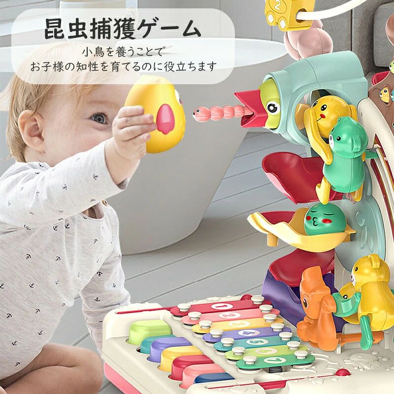 ashisuto13の6in1 知育玩具 楽器玩具 おもちゃ ピアノ 木琴 室内遊び 音楽おもちゃ 多機能 早期開発 男の子 女の子 早期教育用品 頑丈 丈夫 壊れにくい 子供 誕生日 出産祝いプレゼント ギフト 贈り物 親子で楽しむ｜アングル3
