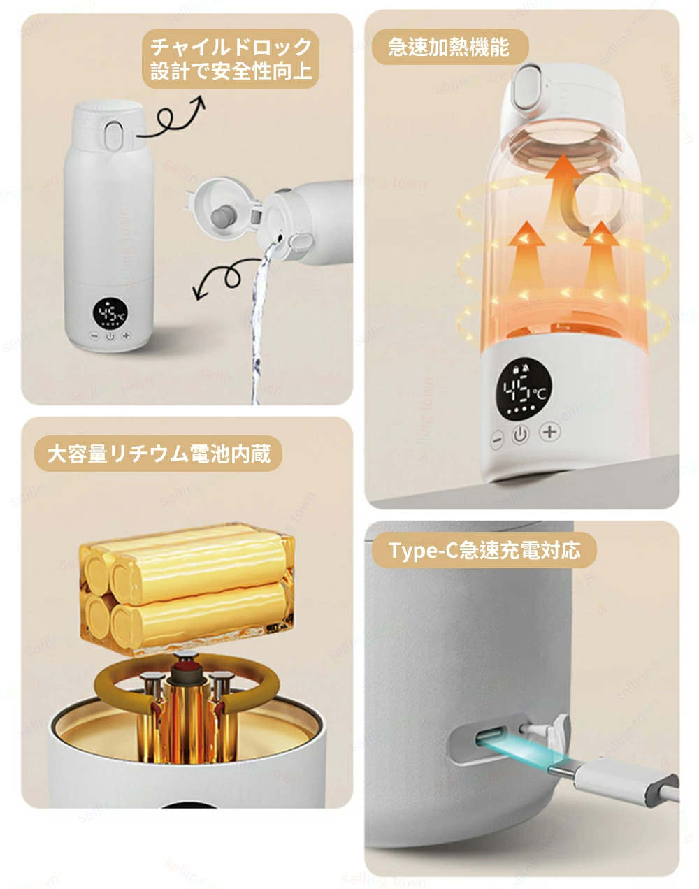 電気ケトル 小型旅行電気ポット ポータブル トラベルケトル 携帯湯沸かし器 大容量...