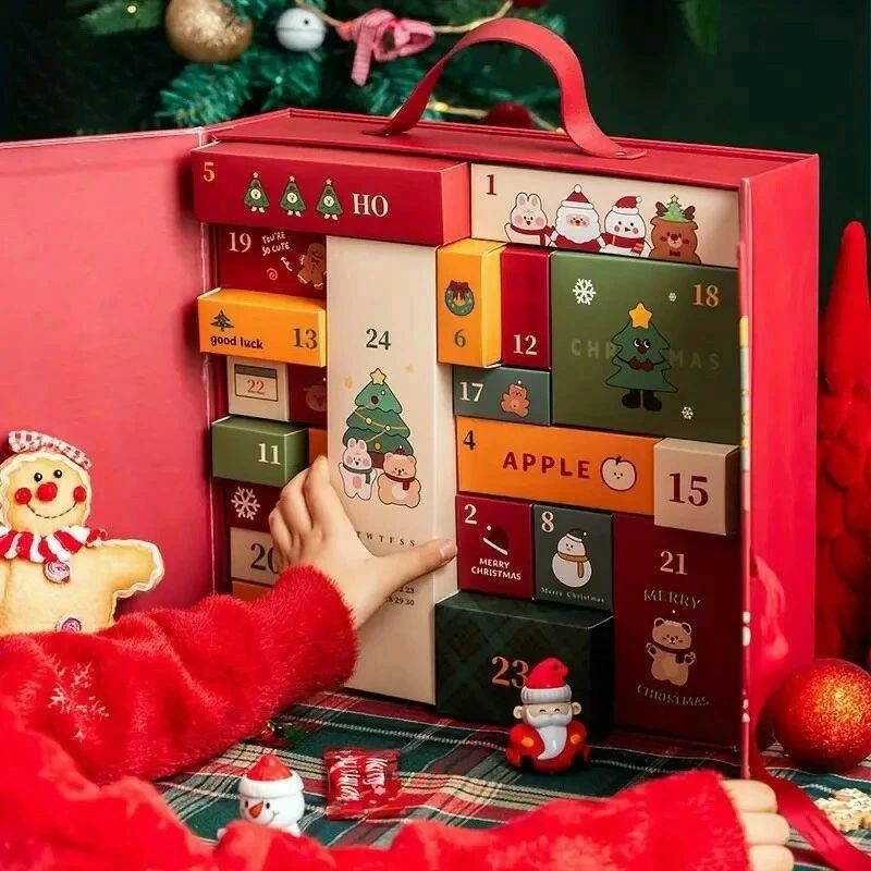 アドベントカレンダー 2025年 箱 引き出し ボックス お菓子 入れる！ アドベントカレンダー手作り クリスマス 飾り オーナメント 飾り付け 装飾 デコレーション 置物 ラッピング ギフト プレゼント 箱 お菓子包装 小物入れ