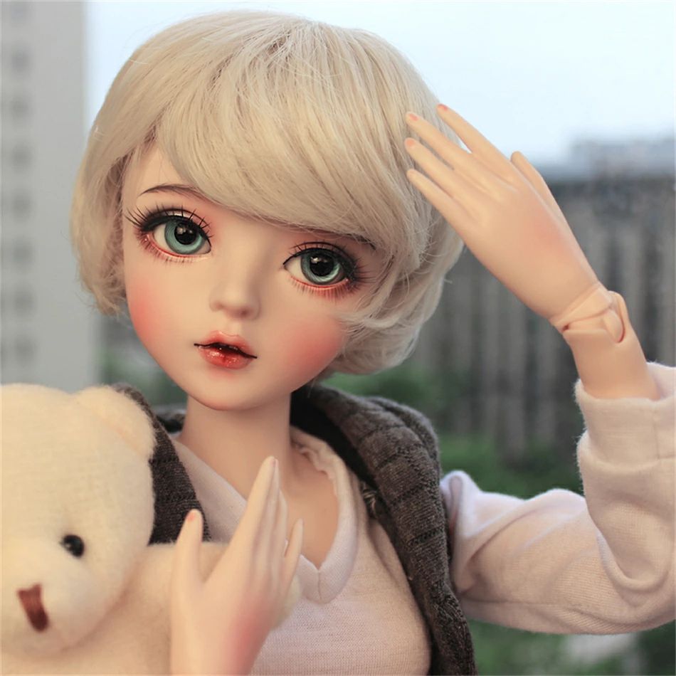 球体関節人形 BJDドール セット メイク済 女の子 doll ハンドメイド 熟練職人お手作り美品 着物 洋服 関節可動ドール ギフト プレゼント コレクション 大好評☆ BJD人形全セット 1/3関節人形 人形本体+眼球+顔メイク+ウィッ プレゼント