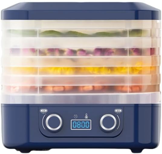 フードドライヤー 野菜乾燥機 果物 肉 乾燥機 ペット用フードドライヤー 5層大容量食品乾燥機 1〜48時間 温度調節 デジタル表示 110V 電気食品脱水機 家庭用 牛肉、果物、犬のスナックに最適