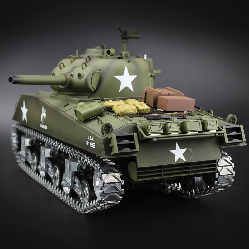 完成品ラジコン シャーマンM4A3 M4A3 Sherman リモコン戦車モデル2.4GHz 1/16ミリタリータンクモデル リモコン戦車モデル タンクモデル タンクモデル 軍事モデル/おもちゃ 完全金属製 玩具 ラジコン ミリタリー