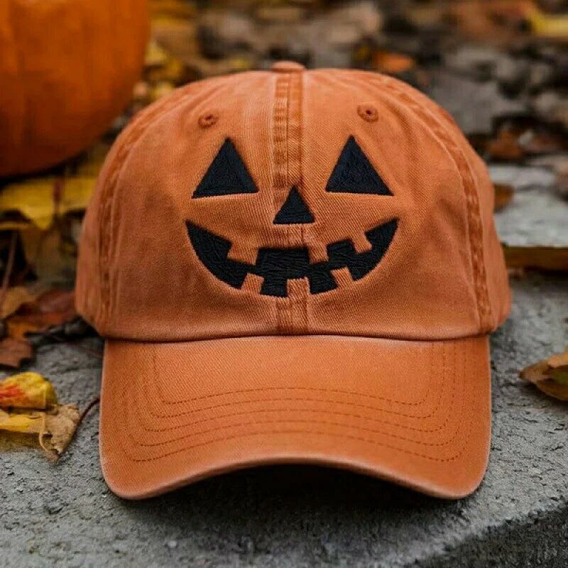 カボチャ野球帽 野球帽 ハロウィン野球帽 カボチャ刺繍 帽子 かわいい コスプレ クリスマス フェスティバル小道具帽子 大人用