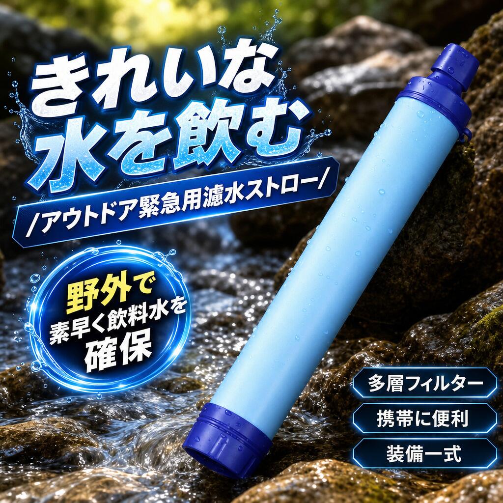 商品情報商品名携帯用浄水器商品説明この携帯用浄水器は、アウトドアや緊急時において安全な飲料水を確保するための優れたツールです。多層フィルターと医療用級中空糸膜を採用し、0.001mmの微細な濾過を実現します。1500Lの長寿命を誇り、550ml/minの速さで水を浄化します。延長ホースと貯水バッグが付属しており、登山やキャンプ、旅行などさまざまなシーンで活躍します。溪流や山水、水道水、雨水を安全に飲料水に変えることができます。素材ABSカラーブルーサイズ21*3cm