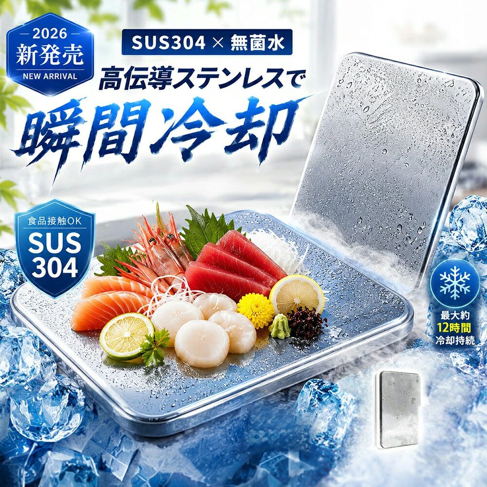 【2026年モデル】 【SUS304食品級・煮沸消毒対応】 ステンレス保冷剤 保冷プレート アイスパック 氷嚢 氷のう SUS304 釣り クーラーボックス 鮮度保持 冷凍食品 買い物 業務用 繰り返し使える 錆びにくい 衛生的 長時間 保冷 軽量 薄型 保冷剤 清潔 食品級