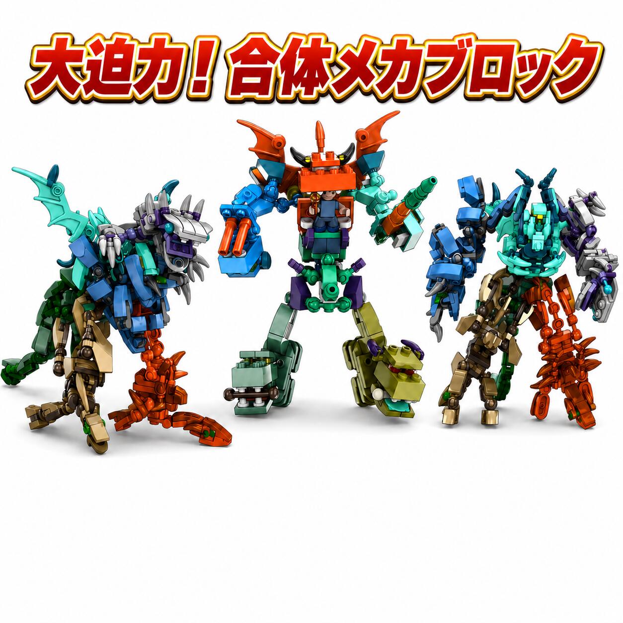 【子供大人気】変形 合体 ブロック モンスター 恐竜 ロボット 車 2タイプ 組み立て玩具 ミニモデル 6体合体 メカ恐竜 知育玩具 子供 プレゼントおもちゃ ABS素材 親子で楽しめる 誕生日 プレゼント クリスマス ギフト 男の子 女の子