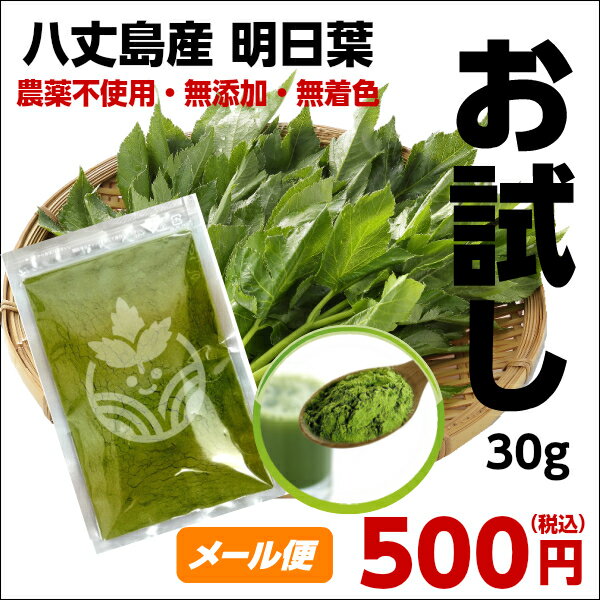 明日葉粉末 八丈島産 明日葉パウダー 30g お試し(青汁約12日分) ※カルコンを1番含む時期に収穫した明日..