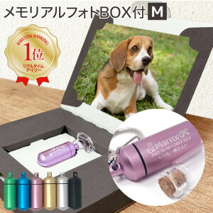 【楽天1位】【ガラス管付】遺骨 キーホルダー ASHIPET ペットロスカプセル Mサイズ フォトメモリアルボックス 巾着付 手元供養7点セット ピンセット付 3行刻印 遺骨カプセル 犬 遺骨アクセサリー ペット 分骨 骨壺 仏具 名入れ 遺骨入れ 二重構造 猫 遺毛 メモリアルグッズ