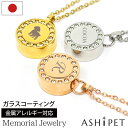 【金属アレルギー 対応】ASHIPET 遺骨ペンダント ステンレス【メモリアルジュエリー＜ストーンサークル＞】全3色【両面 選べるイニシャル・名前・シルエット 名入れ 3行刻印】手元供養6点セット 遺骨ネックレス 遺骨アクセサリー メモリアルペンダント 犬 猫 ペット 遺骨入れ