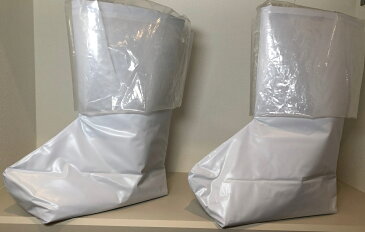 温ぽんONPON ホワイト 足湯長靴セット ふくらはぎまで温める 携帯型足湯 フットケア 冷え症対策 むくみ改善 足元ぽかぽか ビニール素材 フットバス 足湯用入浴剤付き