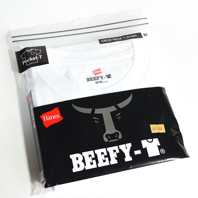 HANES ヘインズ BEEFY ポケットTシャツ 【H5190】 010WHITE